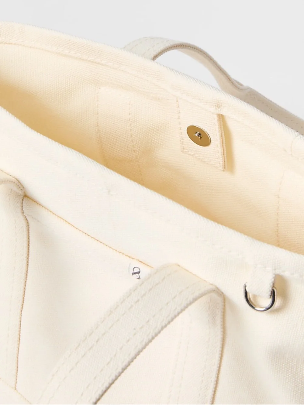 LOFT Cream Canvas Tote with Removable Strap